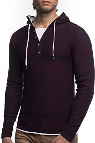 Carisma Herren Feinstrick-Pullover für Winter und Übergang ? Herren Longsleeve mit gerippten Ärmeln ? Herren Langarmshirt Rundhals-Pullover für Herren 7760 Bordeaux S von Carisma