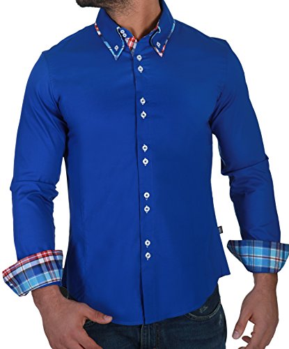Carisma Herren Hemd Herren Hemd Langarm Slim-Fit-Comfort Button-down Doppelkragen H-110 Weiss L von Carisma