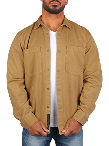 Carisma Herren Hemd Jacke robuste jeansähnliche Qualität Regular fit Uni Retro Safari Look 8548, Grösse:M, Farbe:Camel von Carisma