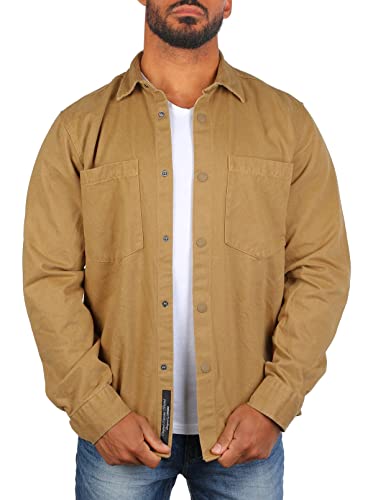 Carisma Herren Hemd Jacke robuste jeansähnliche Qualität Regular fit Uni Retro Safari Look 8548, Grösse:S, Farbe:Camel von Carisma