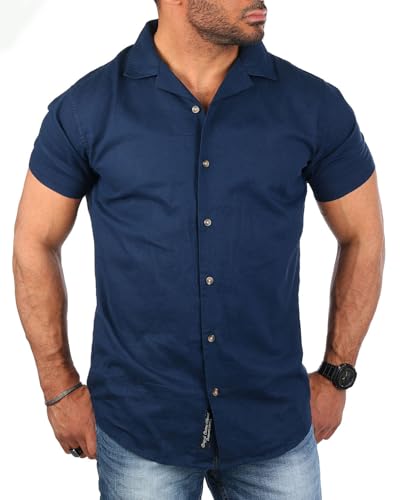 Carisma Herren Leinen Baumwoll Mix Casual Hemd Kurzarm Regular fit 9212, Grösse:XL, Farbe:Dunkelblau Carisma Herren Leinen Baumwoll Mix Casual Hemd Kurzarm Regular fit 9212, Grösse:XL, Farbe:Dunkelblau von Carisma