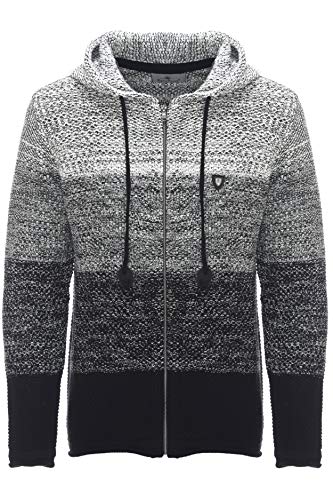 Carisma Herren Strickjacke für Winter und Übergang • Angenehme Männer Freizeit-Jacke mit Farbverlauf • Herren Zipper mit Seitentasche 7397 Black 4XL von Carisma