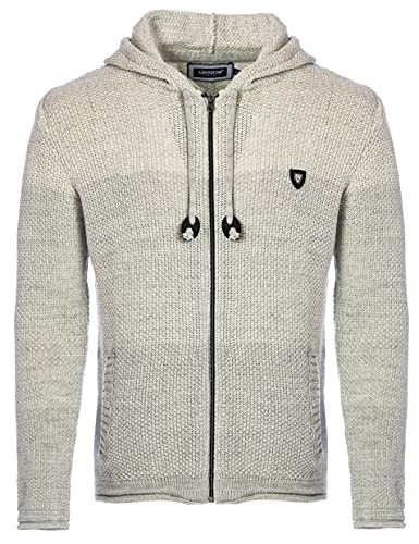 Carisma Herren Strickjacke für Winter und Übergang • Angenehme Männer Freizeit-Jacke mit Farbverlauf • Herren Zipper mit Seitentasche 7397 Grey 3XL von Carisma