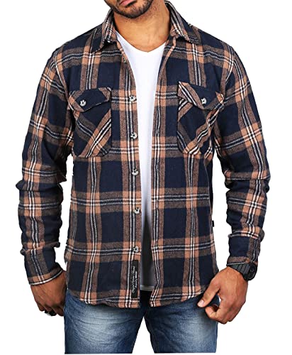 Carisma Herren warmes Flanell Holzfäller Karo Hemd Dicke weiche Qualität Regular fit kariert 8615, Grösse:M, Farbe:Indigo (8520) von Carisma