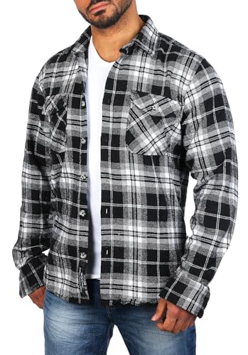 Carisma Herren warmes Flanell Holzfäller Karo Hemd Dicke weiche Qualität Regular fit kariert 8615, Grösse:XL, Farbe:Schwarz (8516) von Carisma