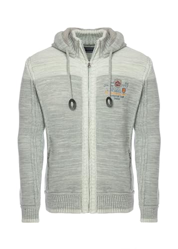 Carisma Kapuzen-Strickjacke für Herren ? Herren Strickjacke mit Stickerei ? Angenehmer Regular Fit Strickjacke für Büro und Freizeit 7802 Grey S von Carisma