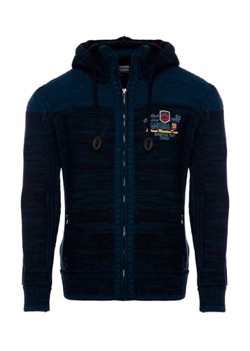 Carisma Kapuzen-Strickjacke für Herren ? Herren Strickjacke mit Stickerei ? Angenehmer Regular Fit Strickjacke für Büro und Freizeit 7802 Navy M von Carisma