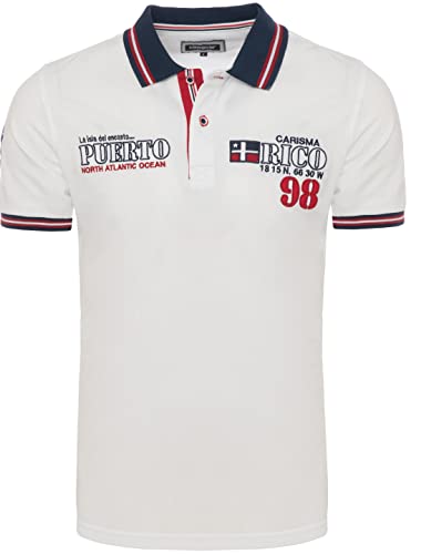 Carisma Kurzarm Poloshirt für Herren 100% Baumwolle• Herren Polo Shirt mit Stickerei • Angenehmes Regular Fit Shirt für Büro und Freizeit 4665 White 3XL von Carisma