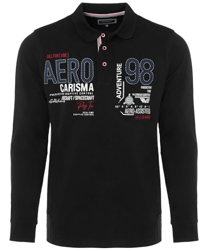 Carisma Langarm Poloshirt für Herren 100% Baumwolle ? Herren Langarmshirt mit Stickerei ? Angenehmes Regular Fit Longsleeve für Büro und Freizeit 3445 BL 4XL von Carisma