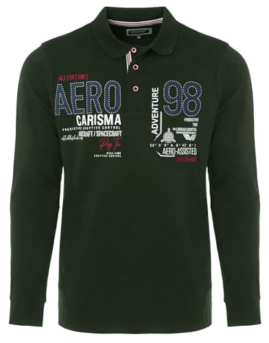 Carisma Langarm Poloshirt für Herren 100% Baumwolle ? Herren Langarmshirt mit Stickerei ? Angenehmes Regular Fit Longsleeve für Büro und Freizeit 3445 KH 3XL von Carisma