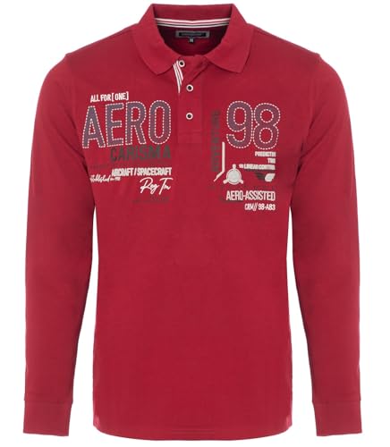 Carisma Langarm Poloshirt für Herren 100% Baumwolle ? Herren Langarmshirt mit Stickerei ? Angenehmes Regular Fit Longsleeve für Büro und Freizeit 3445 RE XL von Carisma