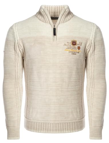Carisma Strickpullover für Herren ? Herren Troyer mit Stickerei ? Angenehmer Regular Fit Pullover für Büro und Freizeit 7803 Sand XL von Carisma