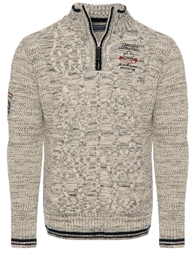 Carisma Strickpullover für Herren ? Herren Troyer mit Stickerei ? Angenehmer Regular Fit Pullover für Büro und Freizeit 7804 BEIGE 3XL von Carisma