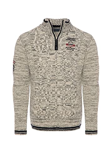 Carisma Strickpullover für Herren ? Herren Troyer mit Stickerei ? Angenehmer Regular Fit Pullover für Büro und Freizeit 7804 BEIGE M von Carisma