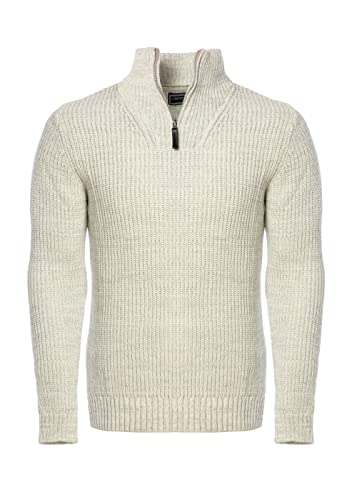 Carisma Strickpullover für Herren ? Herren Troyer mit Zipper ? Angenehmer Regular Fit Pullover für Büro und Freizeit 7800 Ecru XL von Carisma