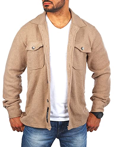 Carisma warme Herren Hemd Jacke dicke Qualität regular fit uni retro Look 8522, Grösse:S, Farbe:Beige von Carisma