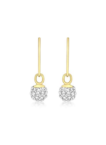 Carissima Gold 9 ct Yellow Gold 5 mm Crystal Ball Drop Earrings von CARISSIMA