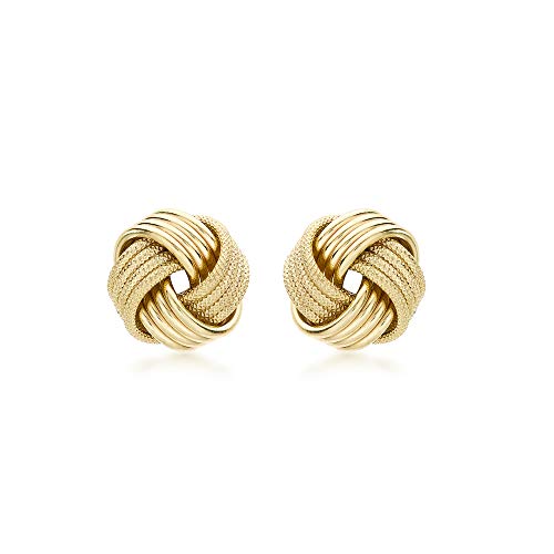CARISSIMA Damen 11 mm 4-Reihen Strukturiert und einfarbig/einfach Knoten Ohrstecker 9k (375) Gelbgold 1.58.1589 von CARISSIMA