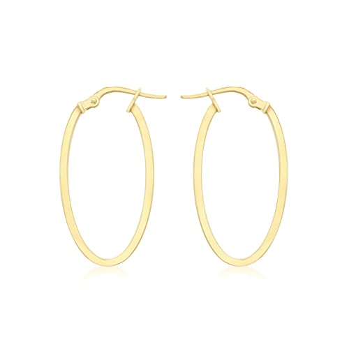 Carissima Gold Damen 14 mm x 30 mm Oval Creole Ohrringe 9k (375) Gelbgold 1.53.3479 von CARISSIMA