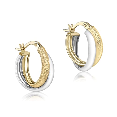 CARISSIMA Damen-Creolen Diamond Cut Yellow 375 Bicolor - 2.51.1750 von CARISSIMA