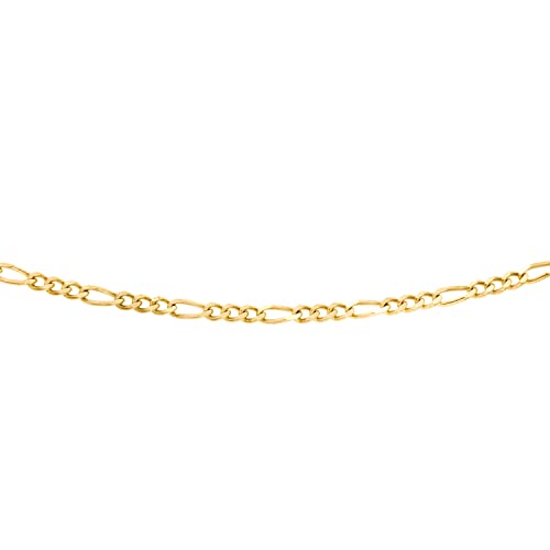 Carissima Gold Damen 9k (375) Gelbgold 1.1mm Diamantschliff Figaro Halskette 1.15.0017 61cm/24zoll von CARISSIMA
