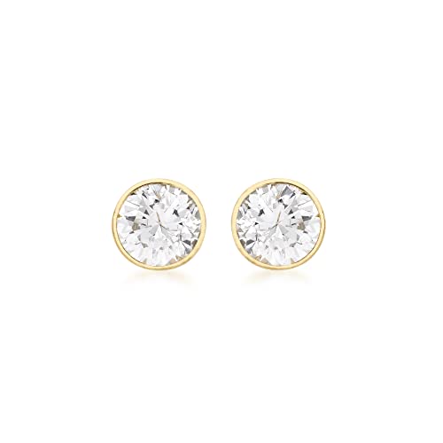 Carissima Gold Damen 9k (375) Gelbgold 4mm Rund Cubic Zirkonia Ohrstecker 1.57.9949 von CARISSIMA