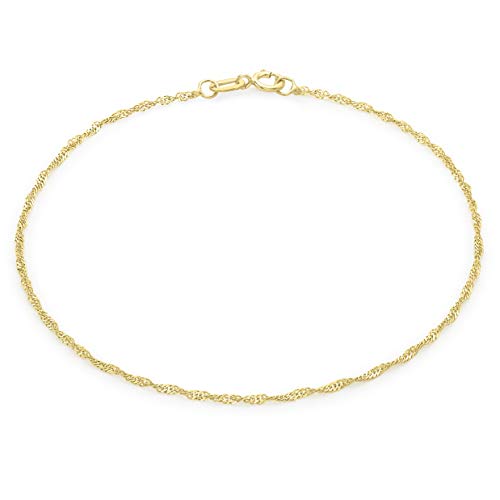 CARISSIMA Damen-Armband 9ct Yellow Diamond Cut Twist Curb Bracelet 18cm/7 375 Gelbgold-1.23.0481 von CARISSIMA
