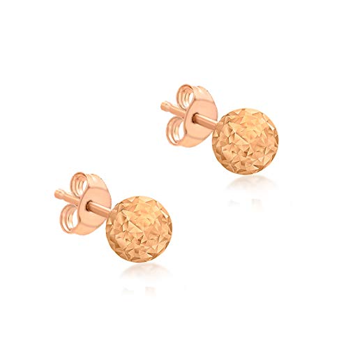 Carissima Gold Damen 9k (375) Rotgold 4 mm Diamantschliff Ball Ohrstecker 5.55.8009 von CARISSIMA