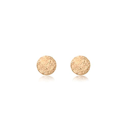 Carissima Gold Damen 9k (375) Rotgold 5 mm Diamantschliff Ball Ohrstecker 5.55.8029 von CARISSIMA