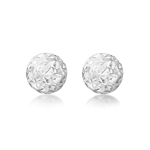 Carissima Gold Damen 9k (375) Weißgold 3 mm Diamantschliff Ball Ohrstecker 5.55.7999 von CARISSIMA