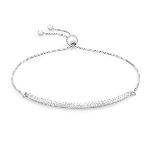 CARISSIMA Damen-Armband 9ct White Box & Pine Diamond Cut Banglet 25.40cm/10 375 Weißgold-5.29.6509 von CARISSIMA