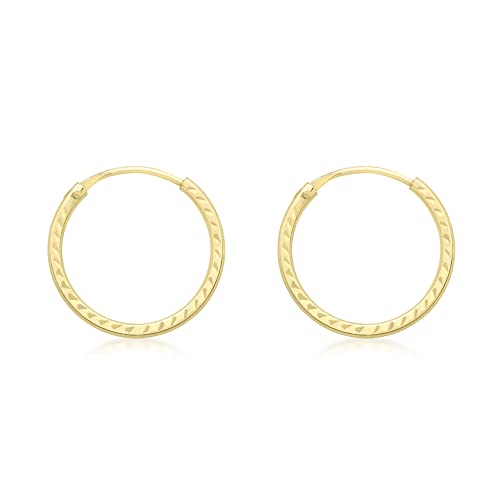 CARISSIMA Gold Kinder Diamantschliff 1.2 mm, 13 mm Sleeper Creolen 9k (375) 1.53.9859 von CARISSIMA