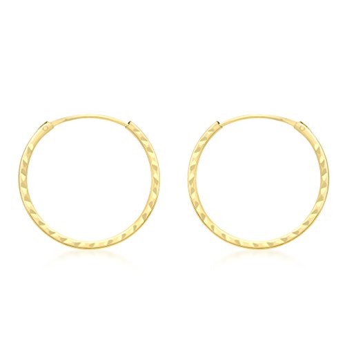 Carissima Gold Damen Diamantschliff 1.2 mm, 18 mm Sleeper Creolen 9k (375) 1.53.9879 von CARISSIMA