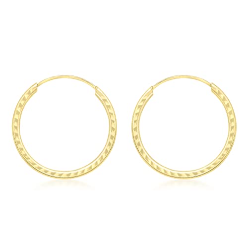 Carissima Gold Damen Diamantschliff 1.5 mm, 18 mm Sleeper Creolen 9k (375) 1.53.9909 von CARISSIMA