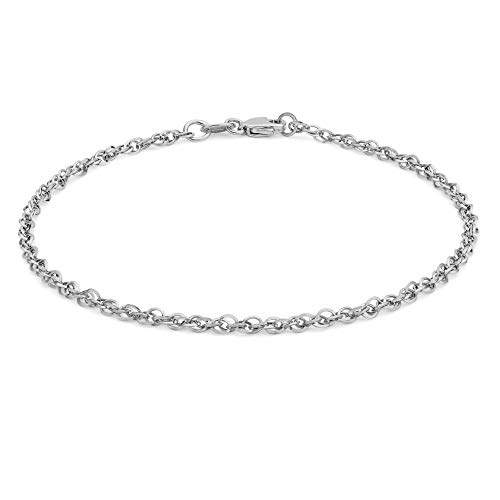 CARISSIMA Damen Hollow 2.1mm Diamantschliff Prinz von Wales Armband Weißgold 18 cm/7 zoll 5.29.4311 von CARISSIMA