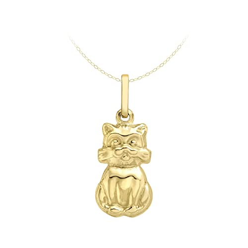 Carissima Gold Damen-Kette mit Anhänger 9ct Cat Pendant on Trace Chain 375 Gelbgold 46 cm - 1.43.5654 von CARISSIMA