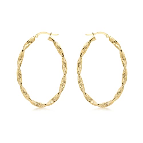 CARISSIMA Damen-Ohrringe 9 Karat gelb Gold Oval Twist Creole - 1.53.6339 von CARISSIMA