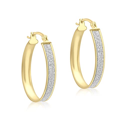 CARISSIMA Damen-Creolen 9ct Yellow Stardust Creole Earrings 375 Gelbgold-1.51.1099 von CARISSIMA