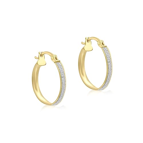 CARISSIMA Damen-Creolen n9ct Yellow Stardust Creole Earrings 375 Gelbgold-1.51.1179 von CARISSIMA