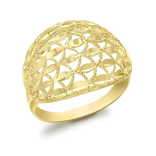 CARISSIMA Damen-Ring 9ct Yellow Diamond Cut Open Dome-Q 375 Gelbgold 1.48.7199-58 von CARISSIMA