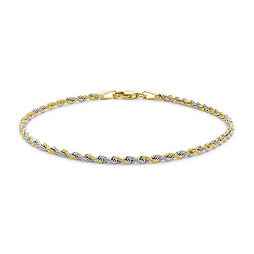 CARISSIMA Gold Damen-Armband Kordelkette hohl Gold bicolor 9kt 40 19cm von CARISSIMA