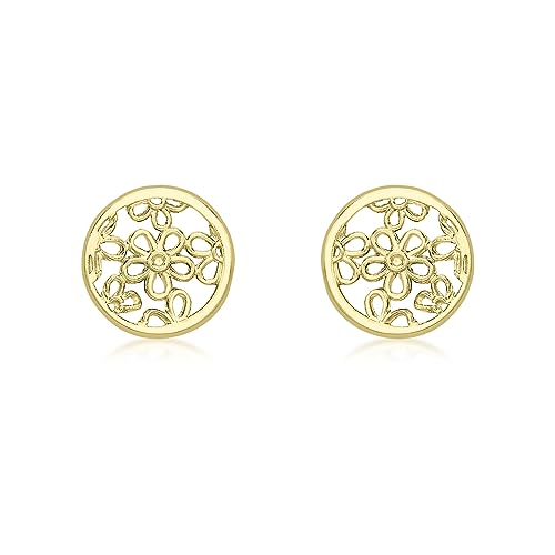 Carissima Gold Damen Ohrstecker 9k (375) Gelbgold 7mm Filigran Rund von CARISSIMA