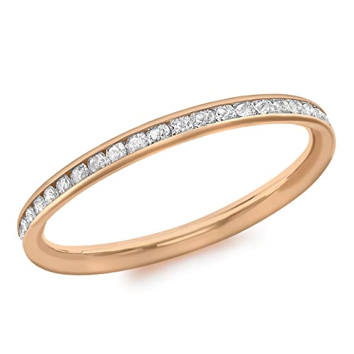 CARISSIMA Damen Ring 9k (375) Rotgold Zirkonia Band - Größe L von CARISSIMA