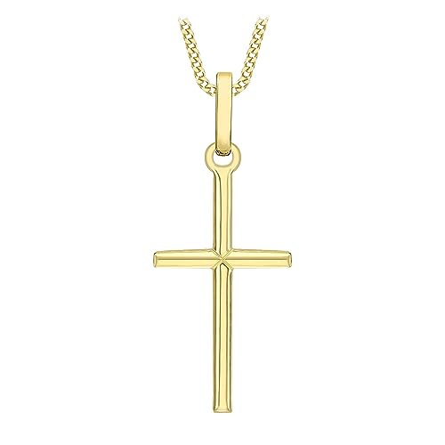 CARISSIMA Gold Damen-Kette mit Anhänger 9ct Yellow Small Cross Pendant Necklace 18' 375 Gelbgold 45.72 cm - 1.46.1394 von CARISSIMA