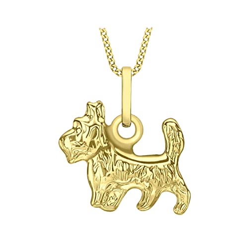 Carissima Gold Damen-Kette mit Anhänger Carissima 9ct Yellow Yorkshire Terrier Pendant Necklace 18' 375 Gelbgold 45.72 cm - 1.46.1124 von CARISSIMA