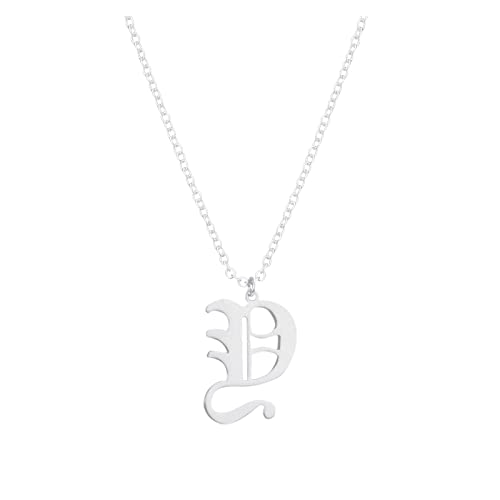 26 englische Buchstaben Anhänger Halskette für Frauen Silber Edelstahl Halsketten AZ 26 Alphabet Initial Halsketten für Teenager Mädchen Schmuck Edelstein Anhänger Set (Y, One Size) von Caritierily