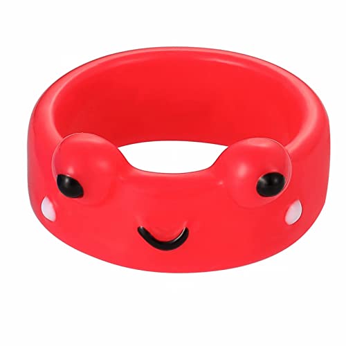 Acryl-Tier-Stand-Alone-Ring für Frauen, Teenager, Jungen, bunt, personalisierbar, lustig, Cartoon, Kunststoff, gestapelt, Frosch, Huhn, Freundschaftsring, schicker Schmuck Basketball (D, One Size) von Caritierily