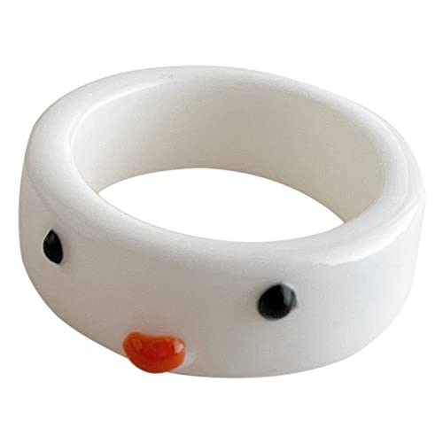 Acryl-Tier-Stand-Alone-Ring für Frauen, Teenager, Jungen, bunt, personalisierbar, lustig, Cartoon, Kunststoff, gestapelt, Frosch, Huhn, Freundschaftsring, schicker Schmuck Basketball (G, One Size) von Caritierily