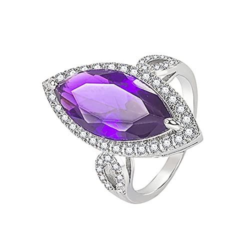 Amethyst und Diamantring für Damen Modeschmuck beliebte Accessoires Ringe Für Mit Name (Purple, 8) von Caritierily
