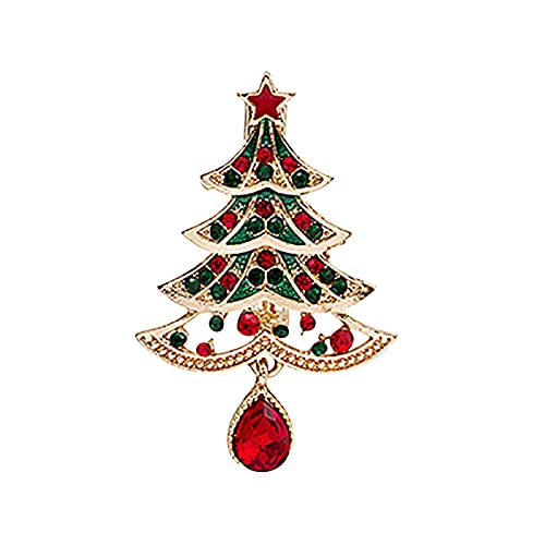 Caritierily Broschen Damen Und Pin Vintage Party Hochzeit Brosche Kristall Weihnachtsbaum Strass Geschenk Schmuck Mehrfarbiger Anhänger Kranz (Green, One Size) von Caritierily